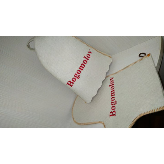 Bath cap Luxyart with your logo natural felt (PA-001) Bath cap Luxyart with your logo natural felt (PA-001)