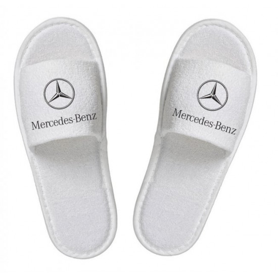 Branded terry slippers Luxyart, white, open, from 50 pcs (ZT-074) Branded terry slippers Luxyart, white, open, from 50 pcs (ZT-074)