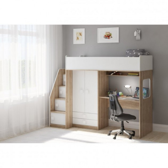 Attic bed 203 KidsBunkBed color white + sonoma oak 2246 ? 802? 1677 mm Attic bed 203 KidsBunkBed color white + sonoma oak 2246 ? 802? 1677 mm