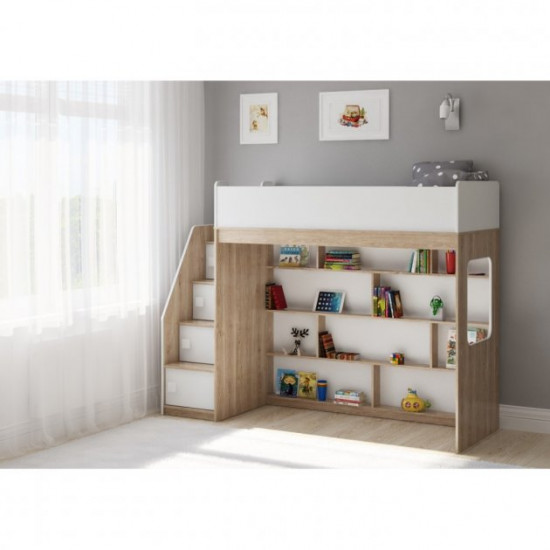 Attic bed 216 KidsBunkBed color white + sonoma oak 2246? 802? 1677 mm Attic bed 216 KidsBunkBed color white + sonoma oak 2246? 802? 1677 mm