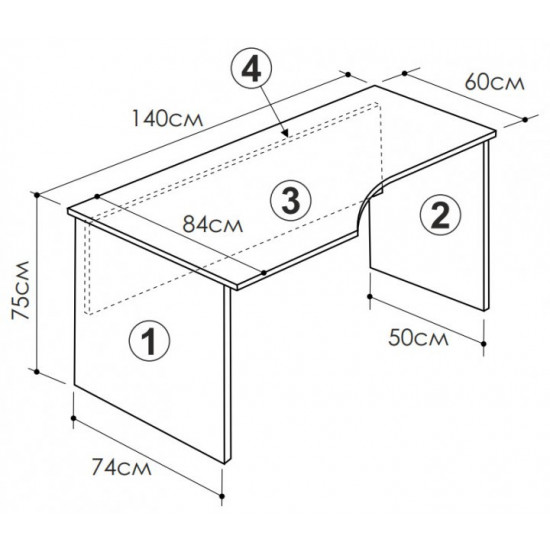 Стол Письменный Roko (Роко) БЮ115 Яблоня 140x84/60x75 см (128426) Стол Письменный Roko (Роко) БЮ115 Яблоня 140x84/60x75 см (128426)