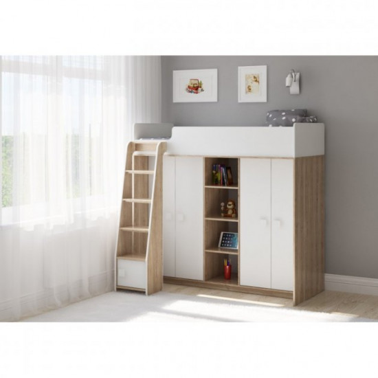 Attic bed 210 KidsBunkBed color white 1790? 1162? 1677 mm