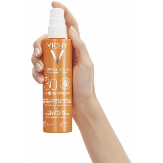 Солнцезащитный водостойкий спрей-флюид Vichy Capital Soleil для тела SPF30 200 мл (3337875810890) Солнцезащитный водостойкий спрей-флюид Vichy Capital Soleil для тела SPF30 200 мл (3337875810890)