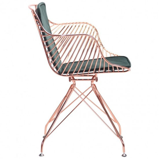Кресло обеденное AMF Ibis, rose gold, emerald каркас золото, обивка изумрудная Кресло обеденное AMF Ibis, rose gold, emerald каркас золото, обивка изумрудная