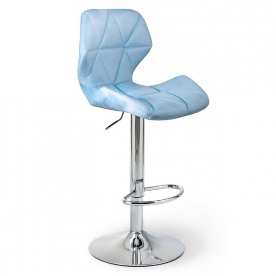 Bar stool HATTA Astra new Velvet Chrome Blue Bar stool HATTA Astra new Velvet Chrome Blue