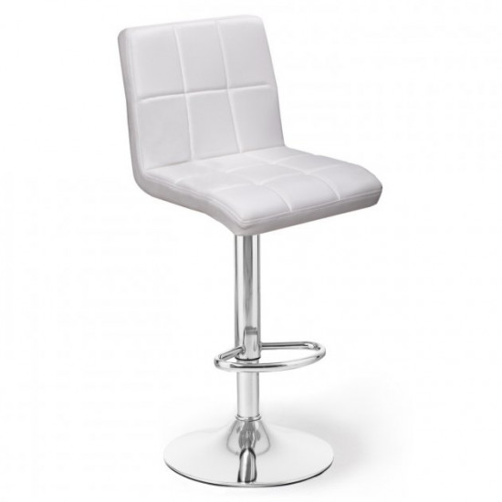 Барный стул HATTA Dublin Eco Chrome Белый Барный стул HATTA Dublin Eco Chrome Белый