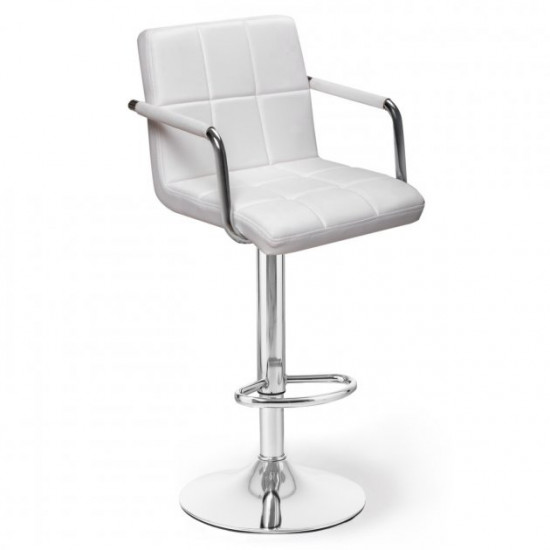 Барный стул HATTA Dublin Arm Eco Chrome Белый Барный стул HATTA Dublin Arm Eco Chrome Белый