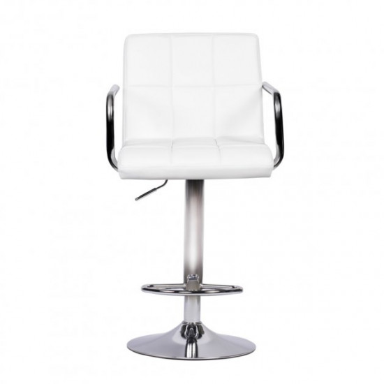 Барный стул HATTA Dublin Arm Eco Chrome Белый Барный стул HATTA Dublin Arm Eco Chrome Белый