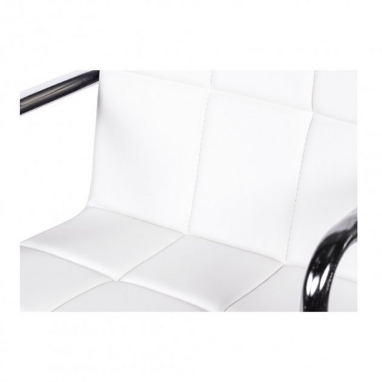 Барный стул HATTA Dublin Arm Eco Chrome Белый Барный стул HATTA Dublin Arm Eco Chrome Белый