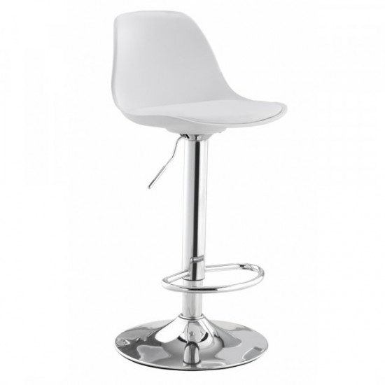 Барный стул HATTA Milan Eco Chrome Белый Барный стул HATTA Milan Eco Chrome Белый
