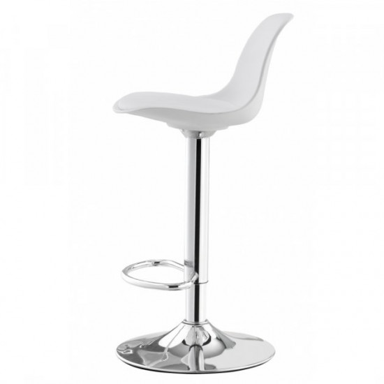 Барный стул HATTA Milan Eco Chrome Белый Барный стул HATTA Milan Eco Chrome Белый