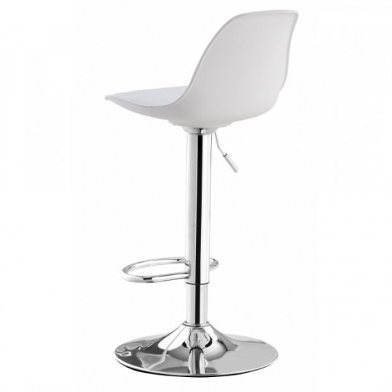 Барный стул HATTA Milan Eco Chrome Белый Барный стул HATTA Milan Eco Chrome Белый