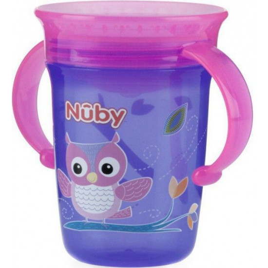Чашечка 360 непроливайка Nuby с ручками и крышкой фиолетовая 240 мл (NV0414001prpl) Чашечка 360 непроливайка Nuby с ручками и крышкой фиолетовая 240 мл (NV0414001prpl)