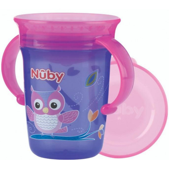 Чашечка 360 непроливайка Nuby с ручками и крышкой фиолетовая 240 мл (NV0414001prpl) Чашечка 360 непроливайка Nuby с ручками и крышкой фиолетовая 240 мл (NV0414001prpl)