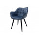 Upholstered velor dining chair Intarsio ELEGANTE black metal frame / gray fabric Upholstered velor dining chair Intarsio ELEGANTE black metal frame / gray fabric