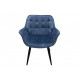 Upholstered velor dining chair Intarsio ELEGANTE black metal frame / gray fabric Upholstered velor dining chair Intarsio ELEGANTE black metal frame / gray fabric