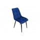 Upholstered velor dining chair Intarsio CHARLIE black metal frame / blue fabric Upholstered velor dining chair Intarsio CHARLIE black metal frame / blue fabric
