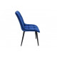 Upholstered velor dining chair Intarsio CHARLIE black metal frame / blue fabric Upholstered velor dining chair Intarsio CHARLIE black metal frame / blue fabric