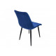 Upholstered velor dining chair Intarsio CHARLIE black metal frame / blue fabric Upholstered velor dining chair Intarsio CHARLIE black metal frame / blue fabric