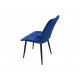 Upholstered velor dining chair Intarsio CHARLIE black metal frame / blue fabric Upholstered velor dining chair Intarsio CHARLIE black metal frame / blue fabric