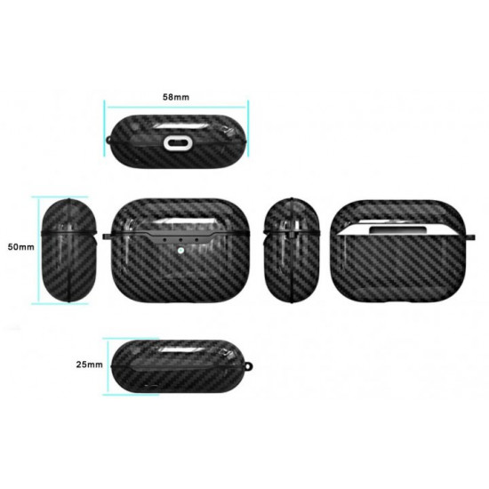 Силіконовий чохол Primo Carbon Fiber для AirPods 3 (MME73) - Black Primo чорний Силіконовий чохол Primo Carbon Fiber для AirPods 3 (MME73) - Black Primo чорний