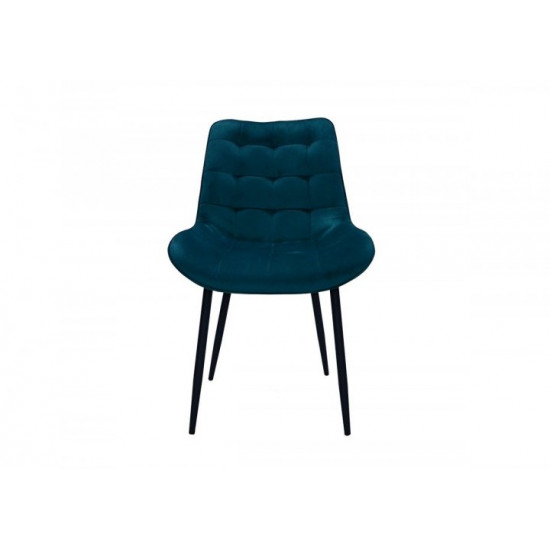 Soft velor dining chair Intarsio LION black metal frame / dark turquoise fabric Soft velor dining chair Intarsio LION black metal frame / dark turquoise fabric