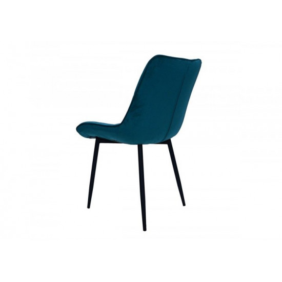 Soft velor dining chair Intarsio LION black metal frame / dark turquoise fabric Soft velor dining chair Intarsio LION black metal frame / dark turquoise fabric