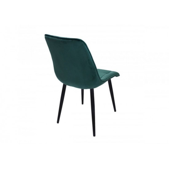 Upholstered velor dining chair Intarsio CHARLIE black metal frame / green fabric Upholstered velor dining chair Intarsio CHARLIE black metal frame / green fabric
