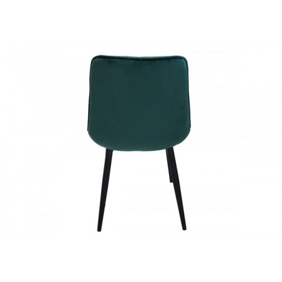 Upholstered velor dining chair Intarsio CHARLIE black metal frame / green fabric Upholstered velor dining chair Intarsio CHARLIE black metal frame / green fabric