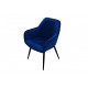 Soft velor dining chair Intarsio VENICE black metal frame / blue fabric Soft velor dining chair Intarsio VENICE black metal frame / blue fabric
