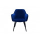 Soft velor dining chair Intarsio VENICE black metal frame / blue fabric Soft velor dining chair Intarsio VENICE black metal frame / blue fabric