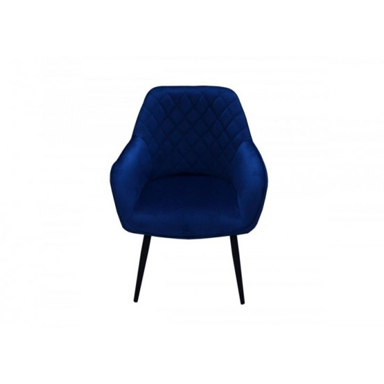 Soft velor dining chair Intarsio VENICE black metal frame / blue fabric Soft velor dining chair Intarsio VENICE black metal frame / blue fabric