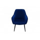 Soft velor dining chair Intarsio VENICE black metal frame / blue fabric Soft velor dining chair Intarsio VENICE black metal frame / blue fabric