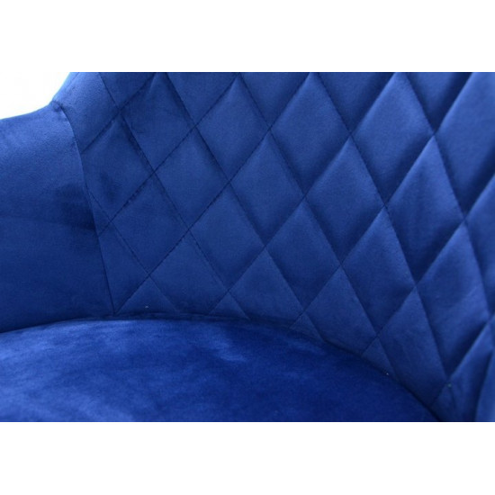 Soft velor dining chair Intarsio VENICE black metal frame / blue fabric Soft velor dining chair Intarsio VENICE black metal frame / blue fabric