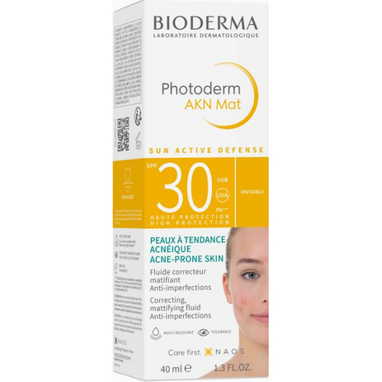 Сонцезахисний флюїд для обличчя Bioderma Photoderm AKN Mat SPF 30 40 мл (3701129803691) Сонцезахисний флюїд для обличчя Bioderma Photoderm AKN Mat SPF 30 40 мл (3701129803691)