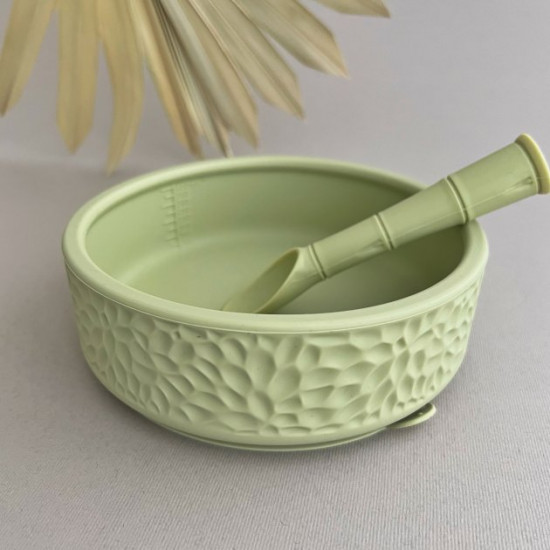 Мисочка OneTeethTwo силиконовая Boho на присоске с ложкой светло зеленый (4820201875650) Мисочка OneTeethTwo силиконовая Boho на присоске с ложкой светло зеленый (4820201875650)
