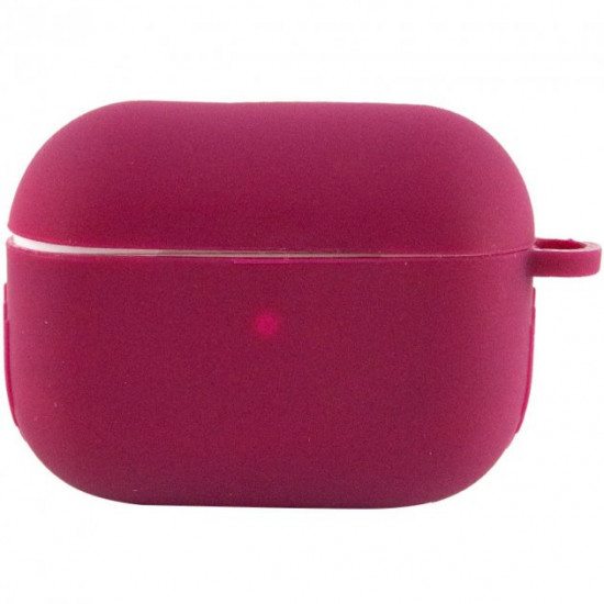 Силіконовий футляр New з карабіном для навушників Airpods Pro Бордовий / Maroon Силіконовий футляр New з карабіном для навушників Airpods Pro Бордовий / Maroon