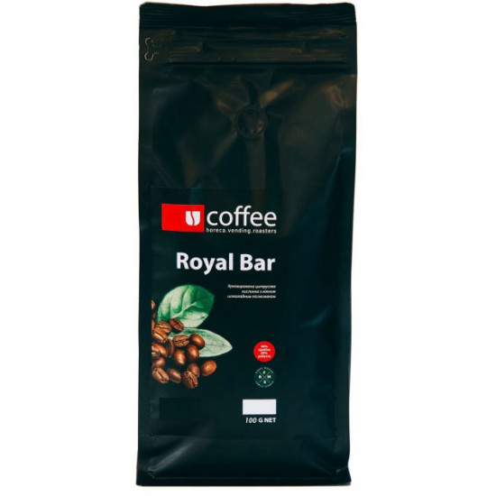 Кава зернова Ucoffee - Royal Bar 80% Арабіка 20% Робуста 100 г К545/12 Кава зернова Ucoffee - Royal Bar 80% Арабіка 20% Робуста 100 г К545/12