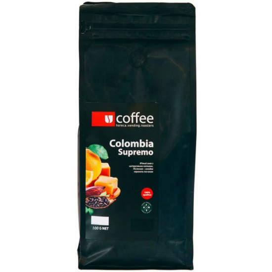 Кава зернова Ucoffee - Colombia Supremo 100% Арабіка 100 г К545/6 Кава зернова Ucoffee - Colombia Supremo 100% Арабіка 100 г К545/6