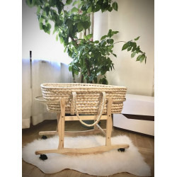 Adamex wicker cradle made from dried corn leaves