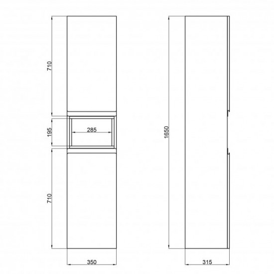 Пенал подвесной Qtap Robin 350х1650х316 Graphite/Whitish oak QT1376PP1652RGWO Пенал подвесной Qtap Robin 350х1650х316 Graphite/Whitish oak QT1376PP1652RGWO