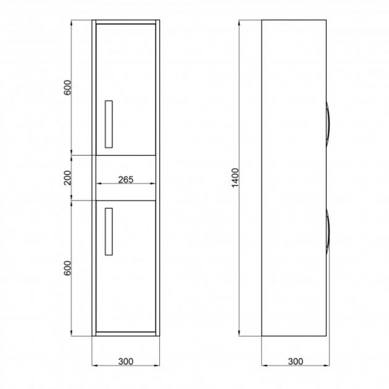 Пенал подвесной Qtap Pisces 300х1400х300 Whitish oak QT2576PP1451RWO Пенал подвесной Qtap Pisces 300х1400х300 Whitish oak QT2576PP1451RWO