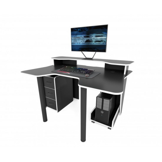ГЕЙМЕРСКИЙ ИГРОВОЙ СТОЛ ZEUS™ IGROK-4 чёрный/белый ГЕЙМЕРСКИЙ ИГРОВОЙ СТОЛ ZEUS™ IGROK-4 чёрный/белый