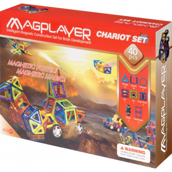 Конструктор магнитный Magplayer 40 элементов (MPB-40) Конструктор магнитный Magplayer 40 элементов (MPB-40)