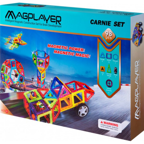 Magnetic construction set Magplayer 98 elements (MPA-98) Magnetic construction set Magplayer 98 elements (MPA-98)