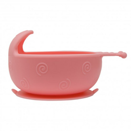 Силиконовая тарелка на присоске Kinderenok Happy Meal розовая Силиконовая тарелка на присоске Kinderenok Happy Meal розовая