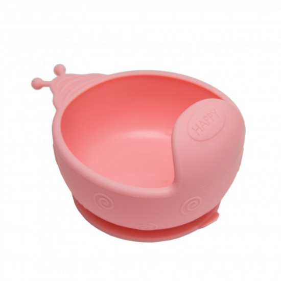 Силиконовая тарелка на присоске Kinderenok Happy Meal розовая Силиконовая тарелка на присоске Kinderenok Happy Meal розовая