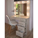 Dressing table 5 drawers and mirror Zerka height 160 cm light Chamonix oak Dressing table 5 drawers and mirror Zerka height 160 cm light Chamonix oak