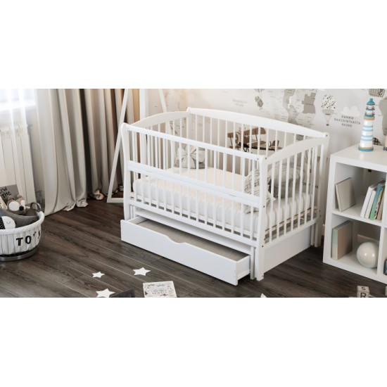 Children's bed Dubik-M Elite with drawer, white Children's bed Dubik-M Elite with drawer, white