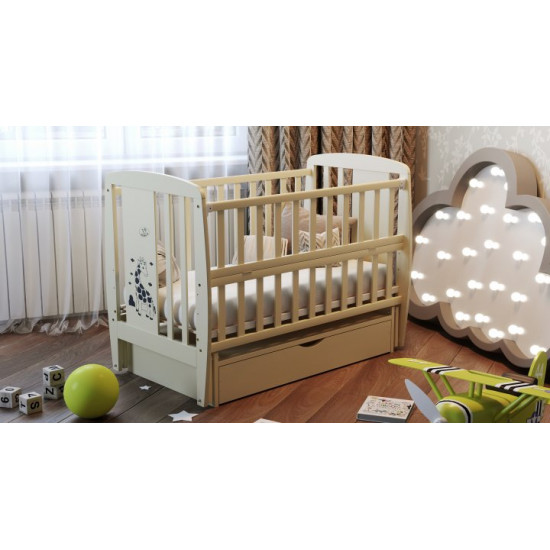 Children's bed Dubik-M Giraffe with drawer ivory Children's bed Dubik-M Giraffe with drawer ivory